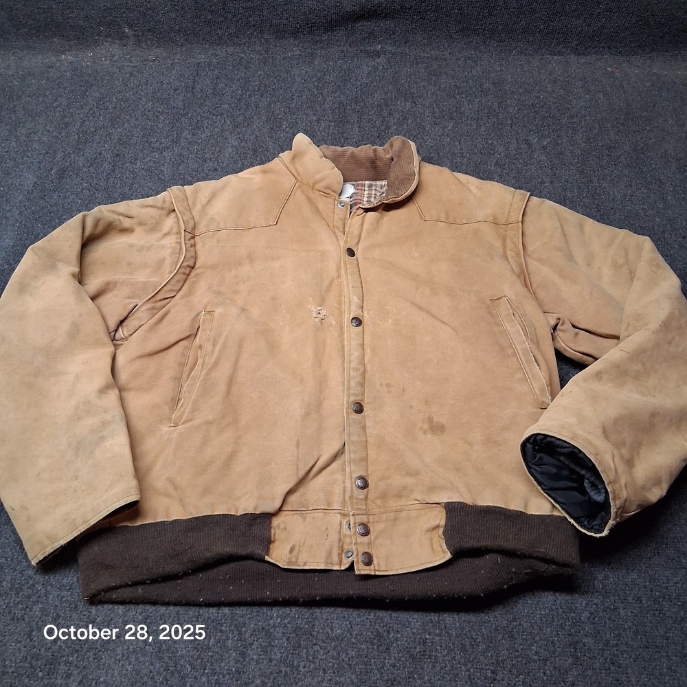 Vintage A Pelle Big Dutch Convertible Jacket Vest Canvas Size Large 70s‎ Work